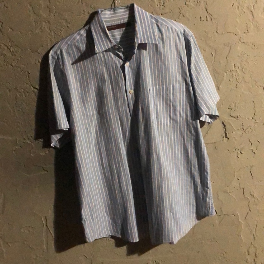 PERRY ELLIS SHORT SLEEVE DRESS BUTTON DOWN SHIRT - Picture 3 of 8
